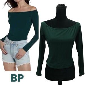 BP. Green Long Sleeve Stretch Crop Cropped Top - Women’s Large NWOT